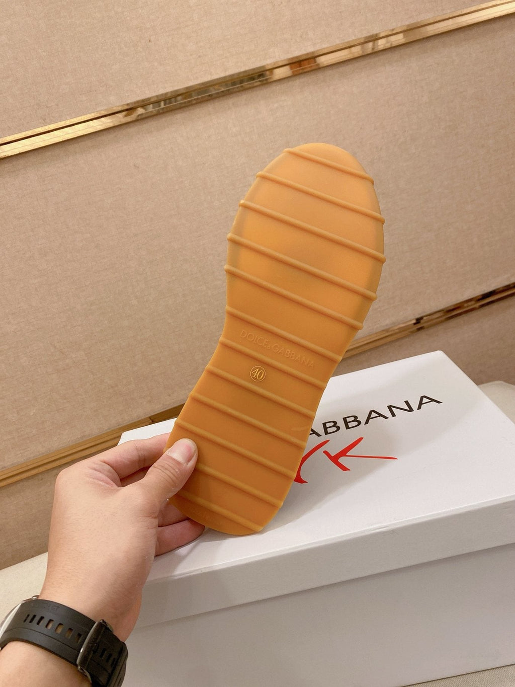 Dolce & Gabbana White & Gray Gum Sole Sneakers — side