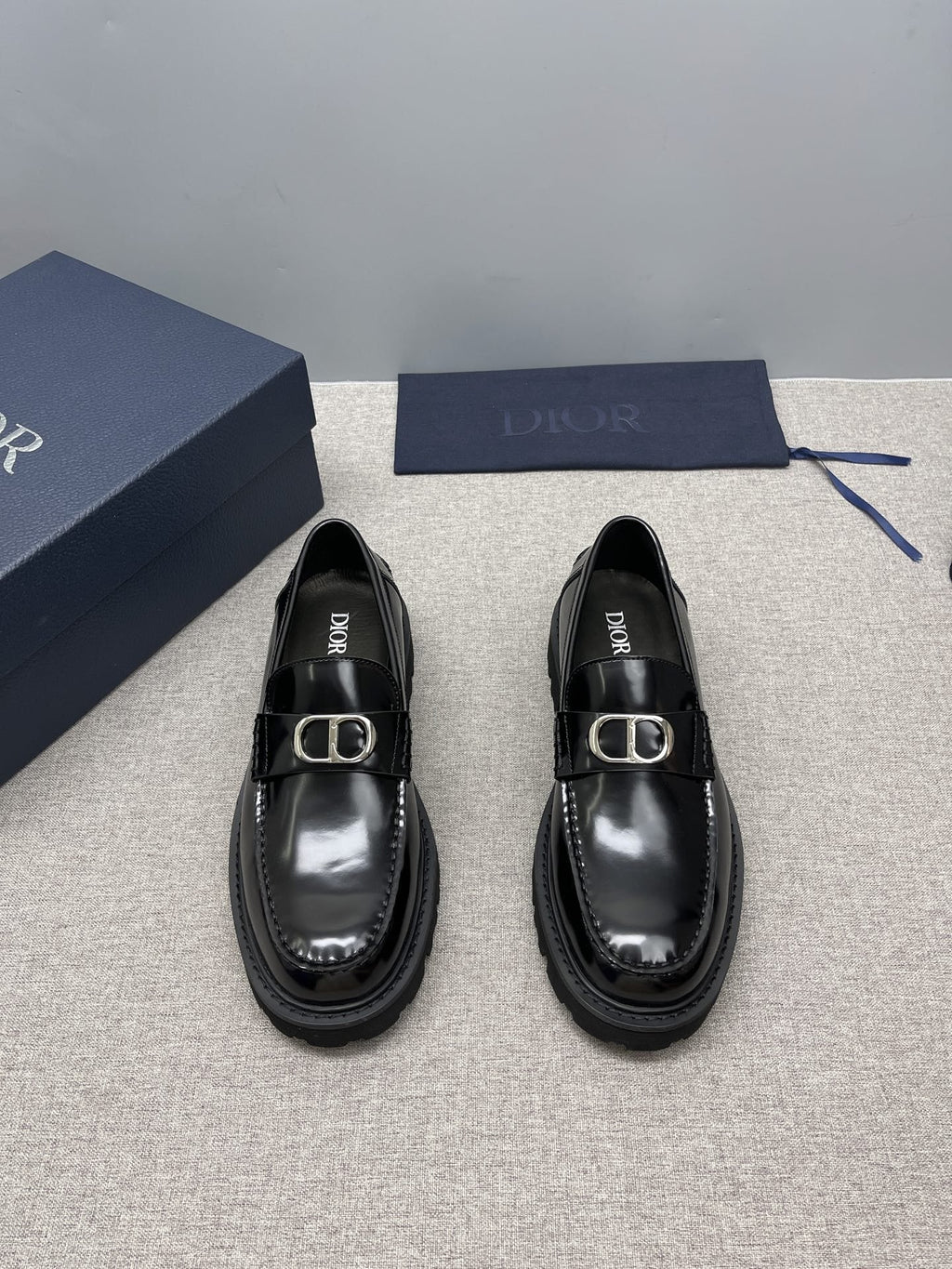 Dior Black Buckle Loafers — hero
