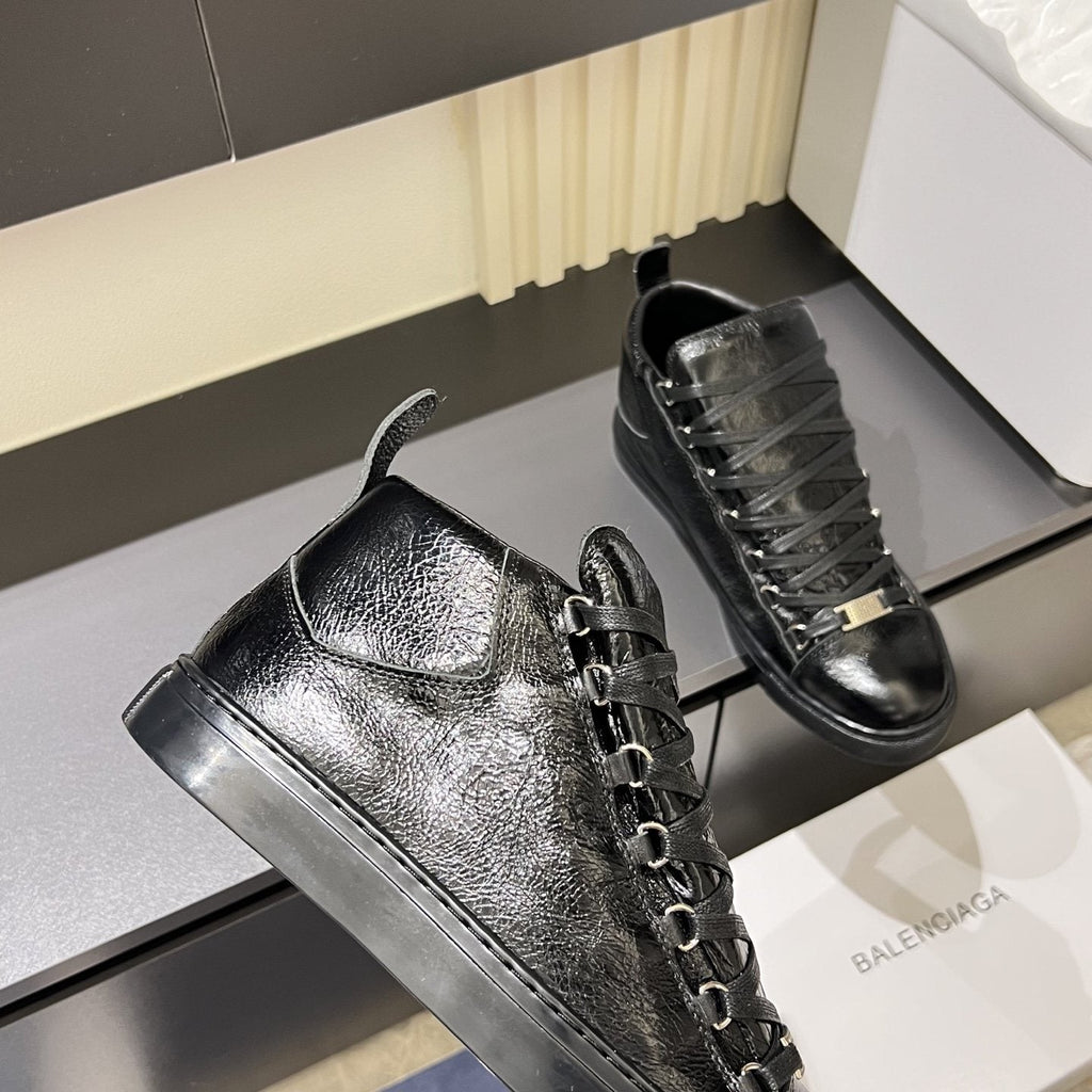 Balenciaga Black Textured High-Top Sneakers — detail