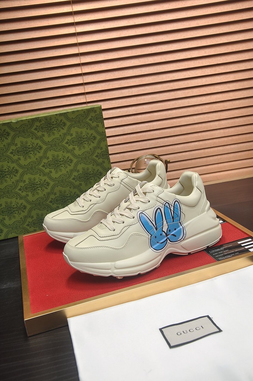 Gucci Blue Graphic Sneakers — side