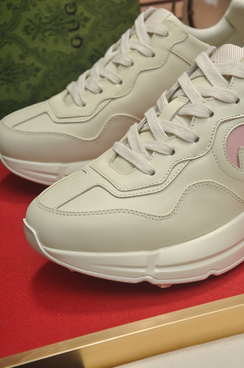 Gucci Ivory and Pale Pink Chunky Sneakers — detail