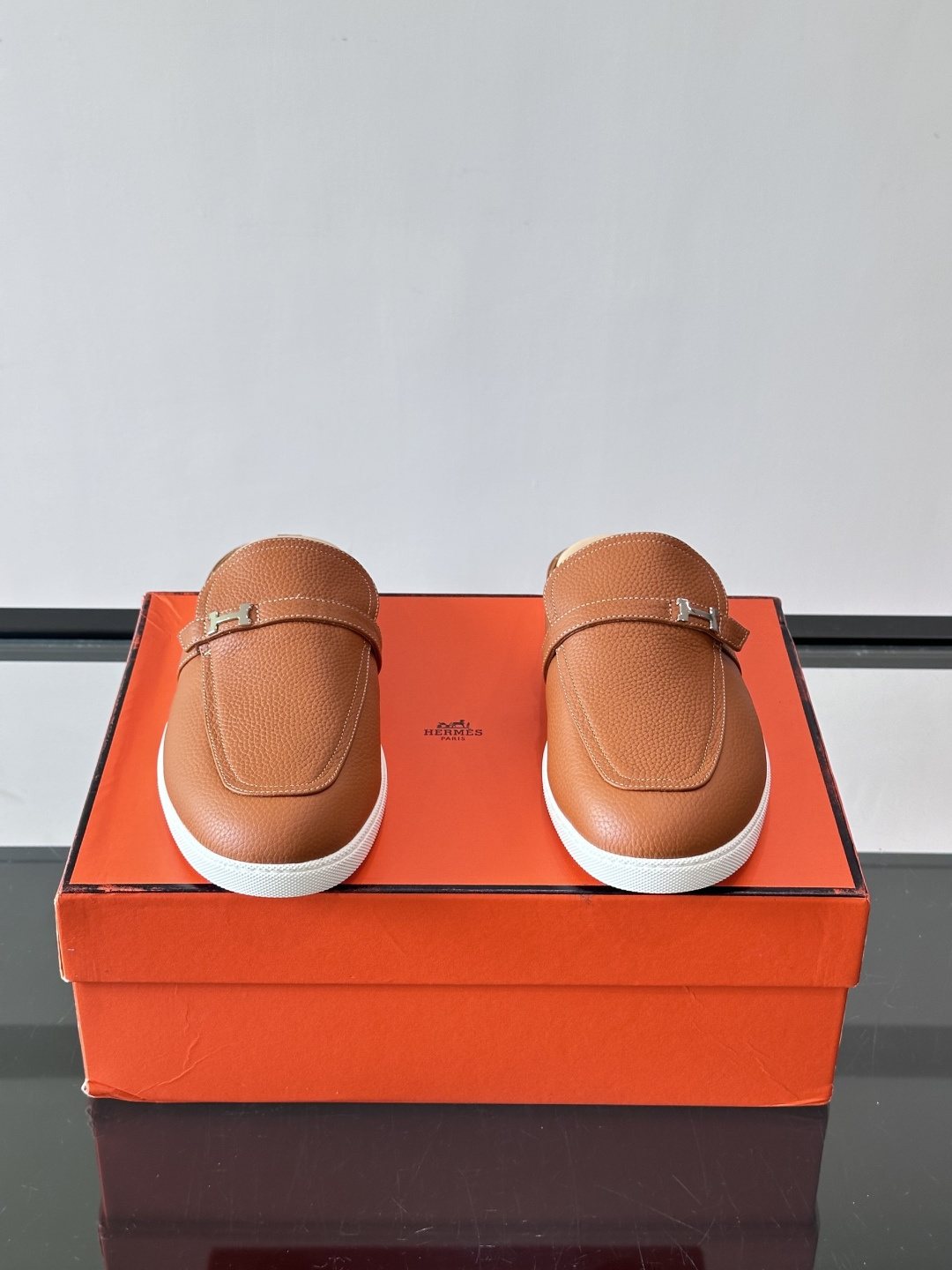 Hermès H-Accent Slip-On Mules — front