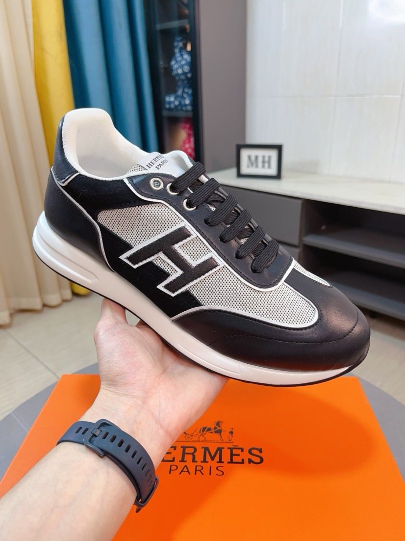 Hermès H-Overlay Low-Top Sneakers — front