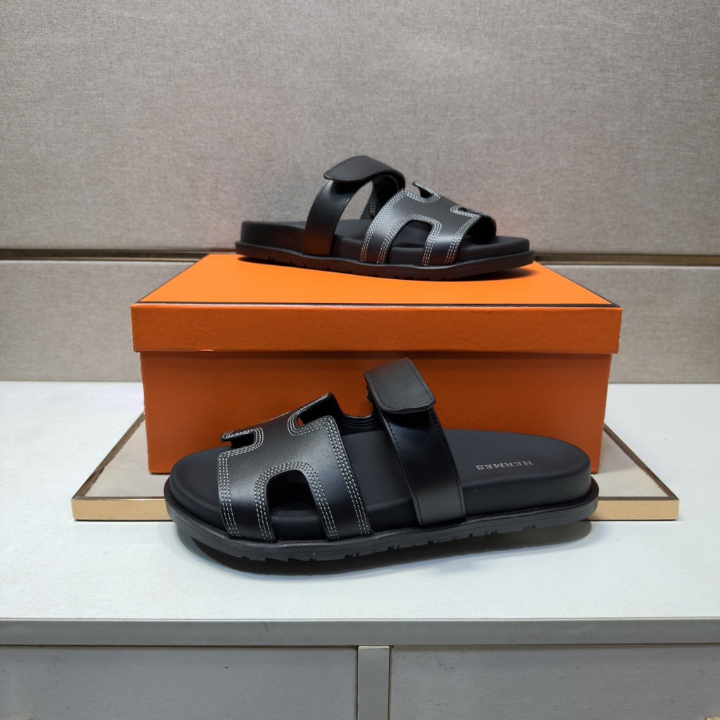 Hermès Cutout Slide Sandals — model