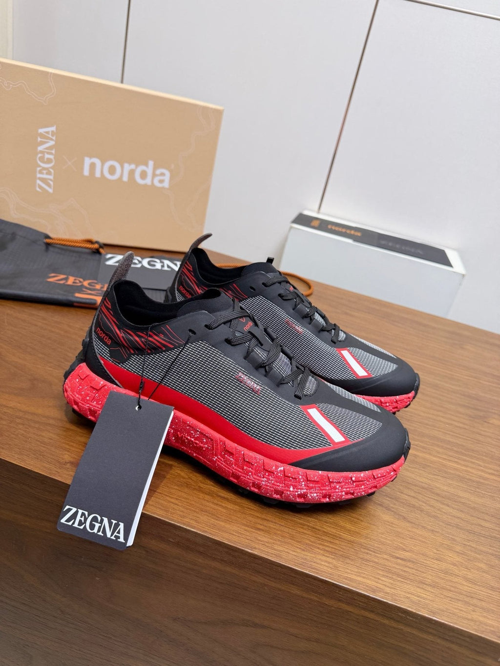 Black Contrast Lace-Up Athletic Shoes — front